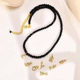 Initial Letter Necklace A Pendant, Cubic Zirconia Name Jewelry