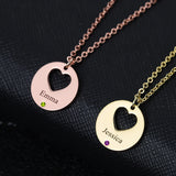 Initial Letter Necklace Birthstone Name Necklace Stainless Steel Name Pendant