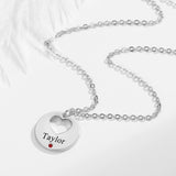Initial Letter Necklace Birthstone Name Necklace Stainless Steel Name Pendant