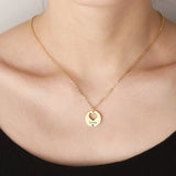 Initial Letter Necklace Birthstone Name Necklace Stainless Steel Name Pendant