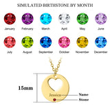 Initial Letter Necklace Birthstone Name Necklace Stainless Steel Name Pendant