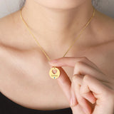 Initial Letter Necklace Birthstone Name Necklace Stainless Steel Name Pendant