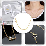 Zircon Initial Necklace 18K Gold-Plated Crystal Chain Heart Personalized Letter