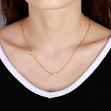 Zircon Initial Necklace 18K Gold-Plated Crystal Chain Heart Personalized Letter