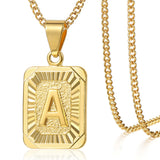 Stainless Steel Initial Letter Pendant Necklace for Women