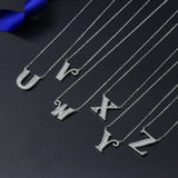 M Letter F 925 Silver Necklace Women Austrian Crystal Jewelry