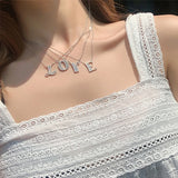 M Letter F 925 Silver Necklace Women Austrian Crystal Jewelry