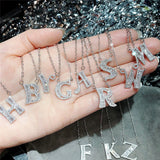 M Letter F 925 Silver Necklace Women Austrian Crystal Jewelry