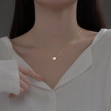 Initial Necklace 925 Silver Women Letter Pendant Choker Gift