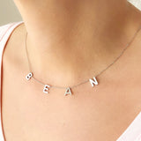 Initial Necklace Personalized 1-8 Letters Stainless Steel Women Alphabet Jewelry