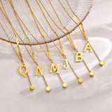 Y Shape Initial Necklace for Women, Stainless Steel Alphabet Pendant