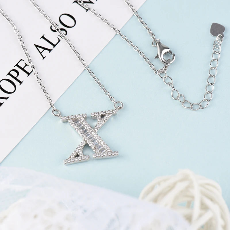 Letter Necklace with CZ Plated Jewelry for Women