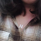 Letter Necklace with CZ Plated Jewelry for Women