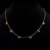 Initial Solid Necklace 14K Letter Name Multiple Letters Necklace