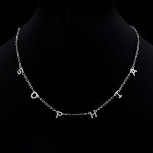 Initial Solid Necklace 14K Letter Name Multiple Letters Necklace