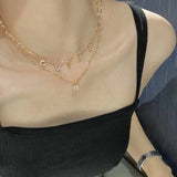 Zircon Pendant Necklace Small Bling Letter Charms Choker
