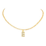 Zircon Pendant Necklace Small Bling Letter Charms Choker