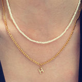 Zircon Pendant Necklace Small Bling Letter Charms Choker