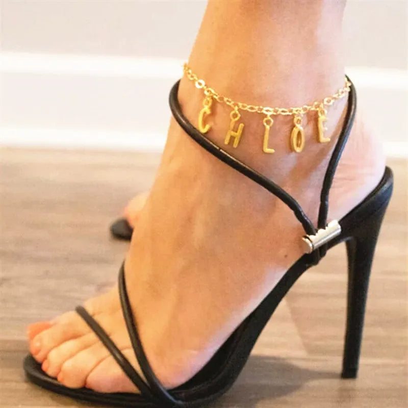 Initials Name Anklet Personalised Name Anklet Gift For Women Birthday Gift