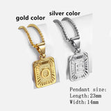 Initials Pendant Letter Necklace Silver Square Alphabet Charm
