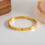 Colorful Zircon Devil's Eye Bracelet Stainless Steel 18k Pvd