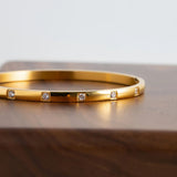 Zircon Bracelet Stainless Steel 18K Plated Waterproof Jewelry Gift