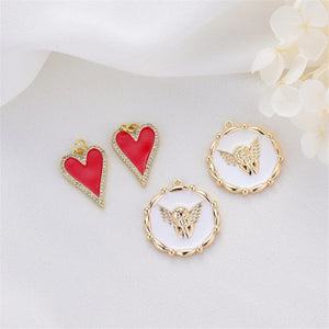 Zircon Enamel Angel Charms Pendant Jewelry Finding
