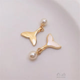14K Shell Whale Tail Bead Pendant Necklace DIY Accessory