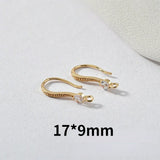 Zircon Ear Hook Copper Plated 18k DIY Earrings Ear Jewelry