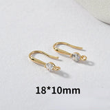 Zircon Ear Hook Copper Plated 18k DIY Earrings Ear Jewelry