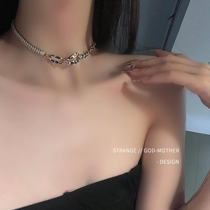 Zircon Inlaid Necklace: Sweet Choker for Dress