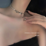 Zircon Inlaid Necklace: Sweet Choker for Dress