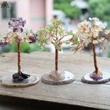Natural Quartz Crystal Money Tree Agate Base Home Decoration