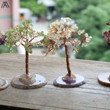 Natural Quartz Crystal Money Tree Agate Base Home Decoration