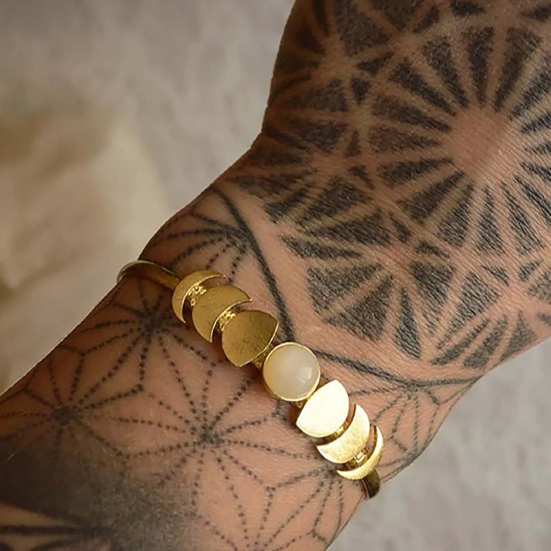 Inlay Stones Colour Metal Bracelet Vintage Style Individuality Teamperament