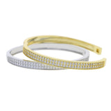 Double Row CZ Iced Bangle Bracelet for Women