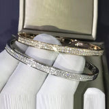 Double Row CZ Iced Bangle Bracelet for Women