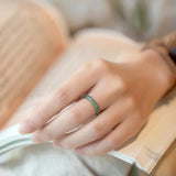 Natural Emerald A-goods Ring For Men Women Couple Pair Circle Jade Hand Jewelry