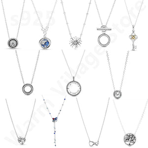 925 Silver Zircon Tassel Double Layer Necklace for Women