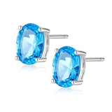 Sky Oval Gemstone Earrings - Bright Jewelry Accessories