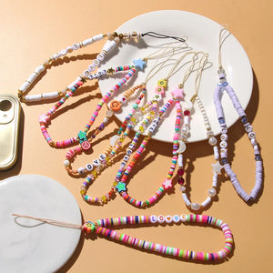 Colorful Smiling Letter Beads Star Phone Chain