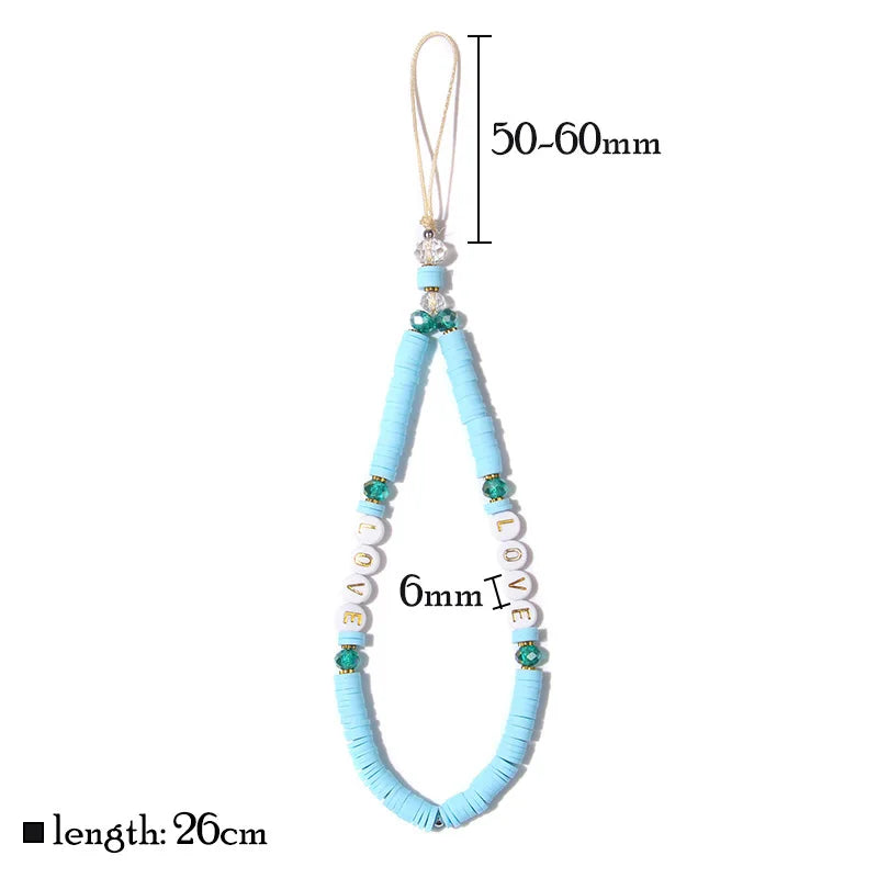 Colorful Smiling Letter Beads Star Phone Chain