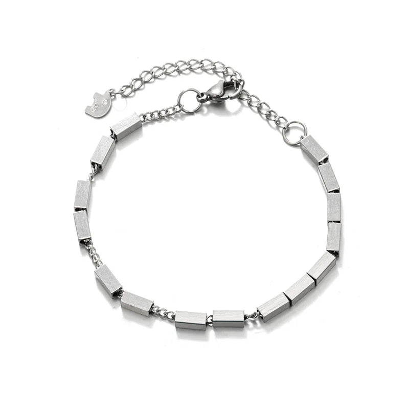 Ins Wind Rectangular Block Bracelet Women Titanium Steel