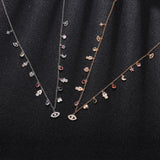 Crystal Eye of The Demon Necklace Women High Charms Copper Silvery/Gold