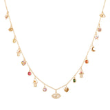 Crystal Eye of The Demon Necklace Women High Charms Copper Silvery/Gold