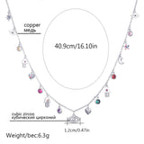 Crystal Eye of The Demon Necklace Women High Charms Copper Silvery/Gold