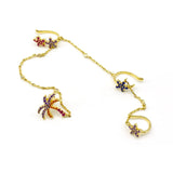 CZ Coconut Chain Cuff Earrings for Women