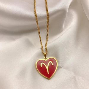 Zodiac Constellation Heart Necklace