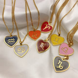 Zodiac Constellation Heart Necklace