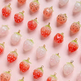 Strawberry Heat Shrink Resin Pendant for DIY Jewelry